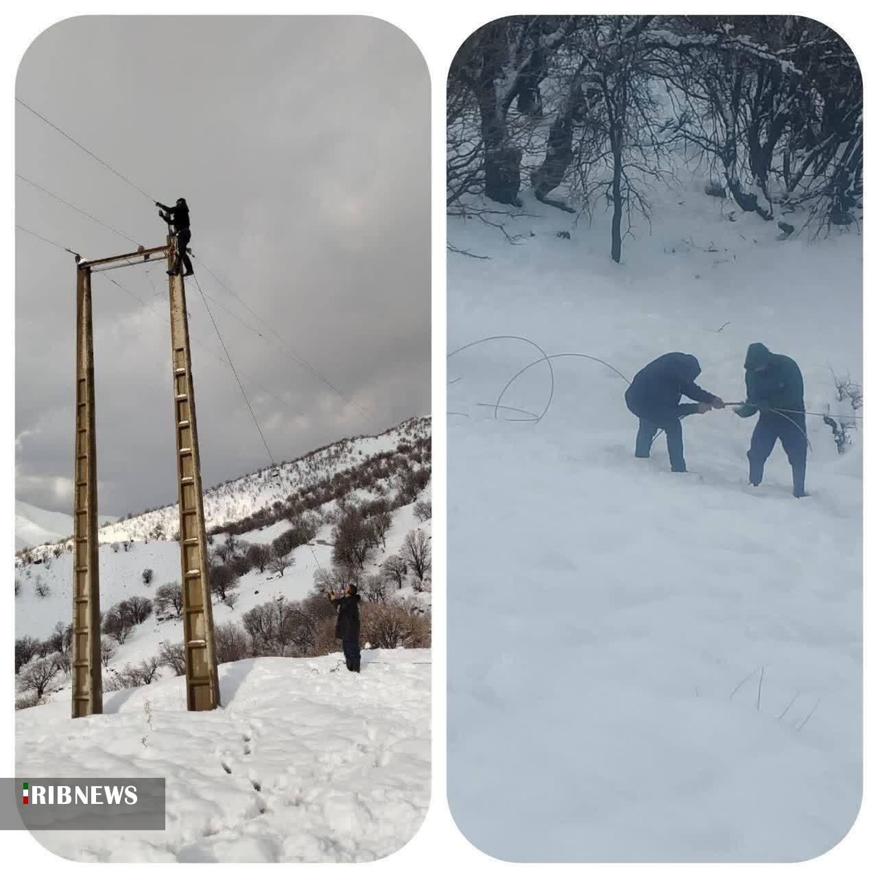 وصل برق دار شدن ۵۴ روستای برف زدوده الیگو