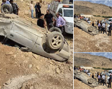 امدادرسانی به مصدومان سانحه رانندگی در محور فارسان به شهرکرد
