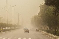 توده گرد و خاک خارجی در راه آبادان و خرمشهر