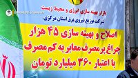 بهره‌برداری از ۴۵ هزار لامپ کم مصرف در معابر استان مرکزی