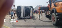 ۶ کشته و ۱۹ مصدوم در پی حادثه واژگونی اتوبوس در کمربندی کنگان