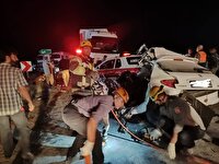 تصادف مرگبار در کنارگذر شمالی اراک؛ تلاش چندساعته آتش‌نشانان برای خارج کردن پیکرهای بی جان