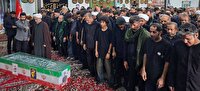 اقامه نماز بر پیکر مطهر پاسدار شهید حسین ستوده
